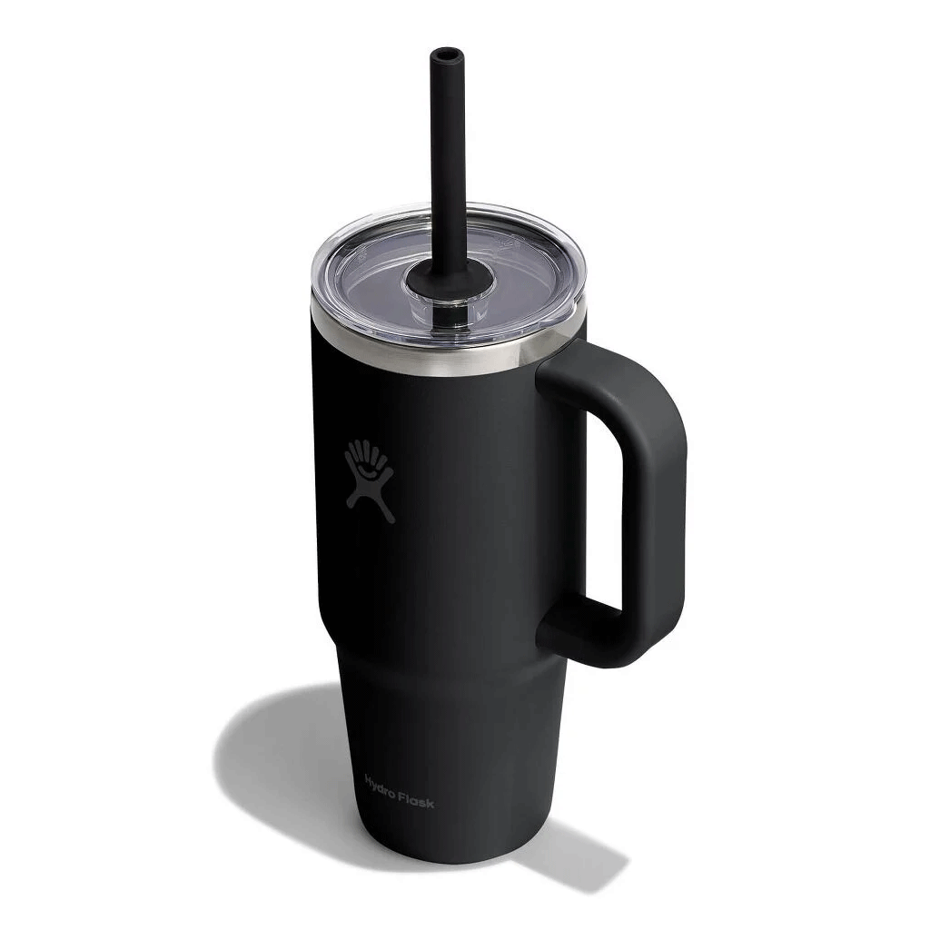 HYDRO FLASK - 24 OZ TRAVEL TUMBLER CLEAR LID-BLACK