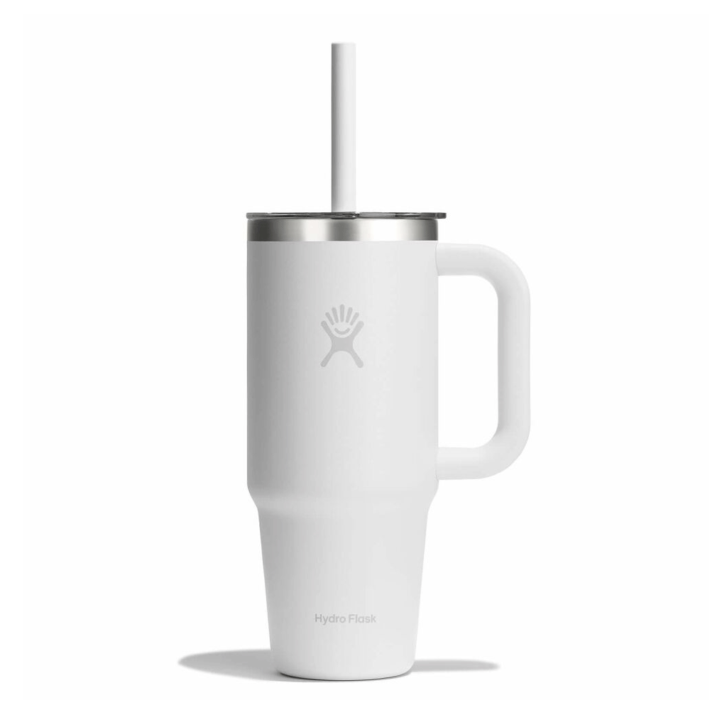 HYDRO FLASK - 24 OZ TRAVEL TUMBLER CLEAR LID-WHITE