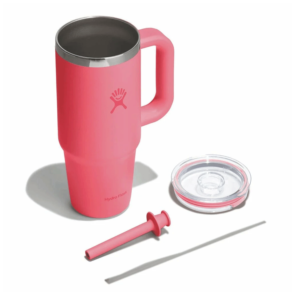 HYDRO FLASK - 24 OZ TRAVEL TUMBLER CLEAR LID-POPSTAR PINK