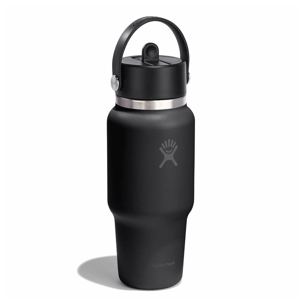 HYDRO FLASK - 24 OZ WIDE FLEX STRAW TRAVEL BOTTLE-BLACK