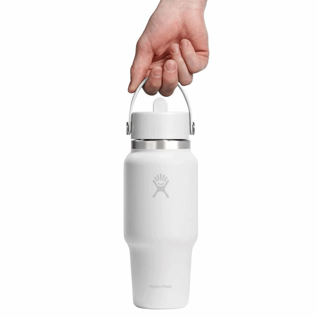 HYDRO FLASK - 24 OZ WIDE FLEX STRAW TRAVEL BOTTLE-WHITE