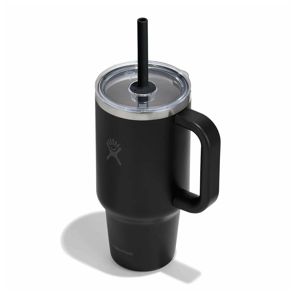 HYDRO FLASK - 32 OZ TRAVEL TUMBLER CLEAR LID-BLACK