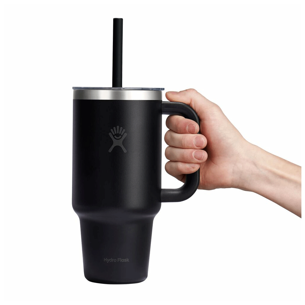 HYDRO FLASK - 32 OZ TRAVEL TUMBLER CLEAR LID-BLACK