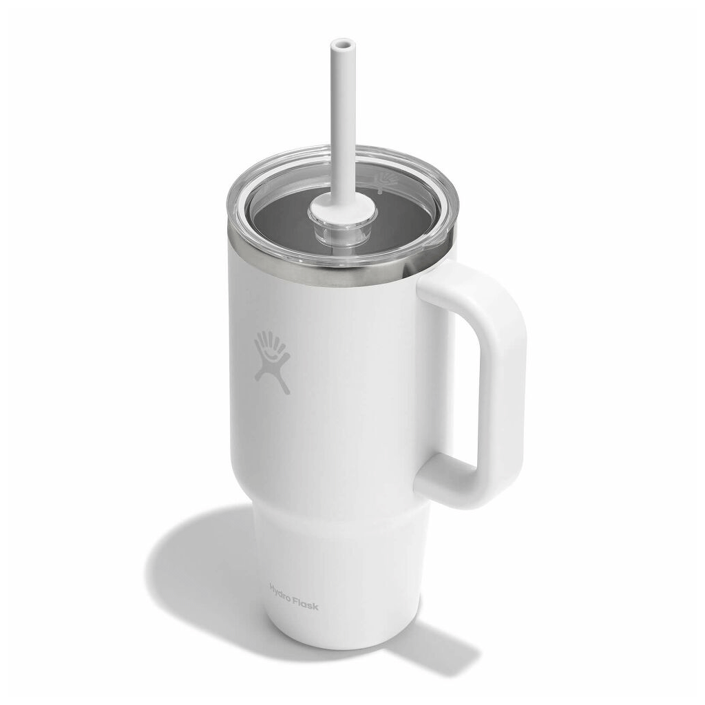HYDRO FLASK - 32 OZ TRAVEL TUMBLER CLEAR LID-WHIT
