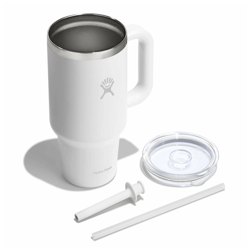 HYDRO FLASK - 32 OZ TRAVEL TUMBLER CLEAR LID-WHIT