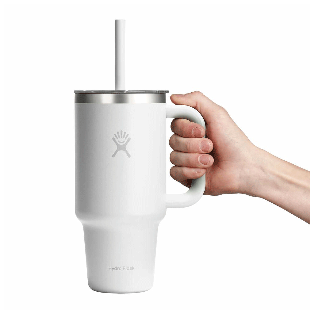 HYDRO FLASK - 32 OZ TRAVEL TUMBLER CLEAR LID-WHIT