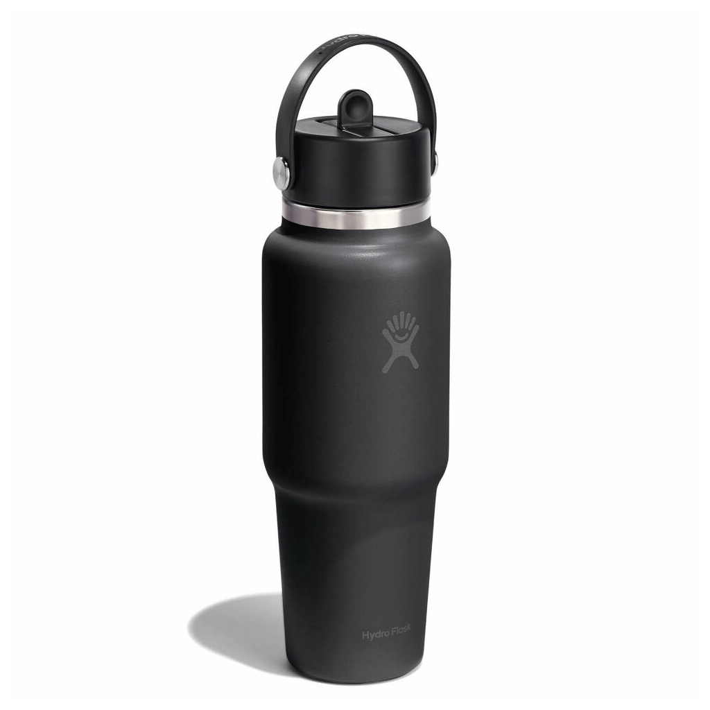HYDRO FLASK - 32 OZ WIDE FLEX STRAW TRAVEL BOTTLE-BLACK