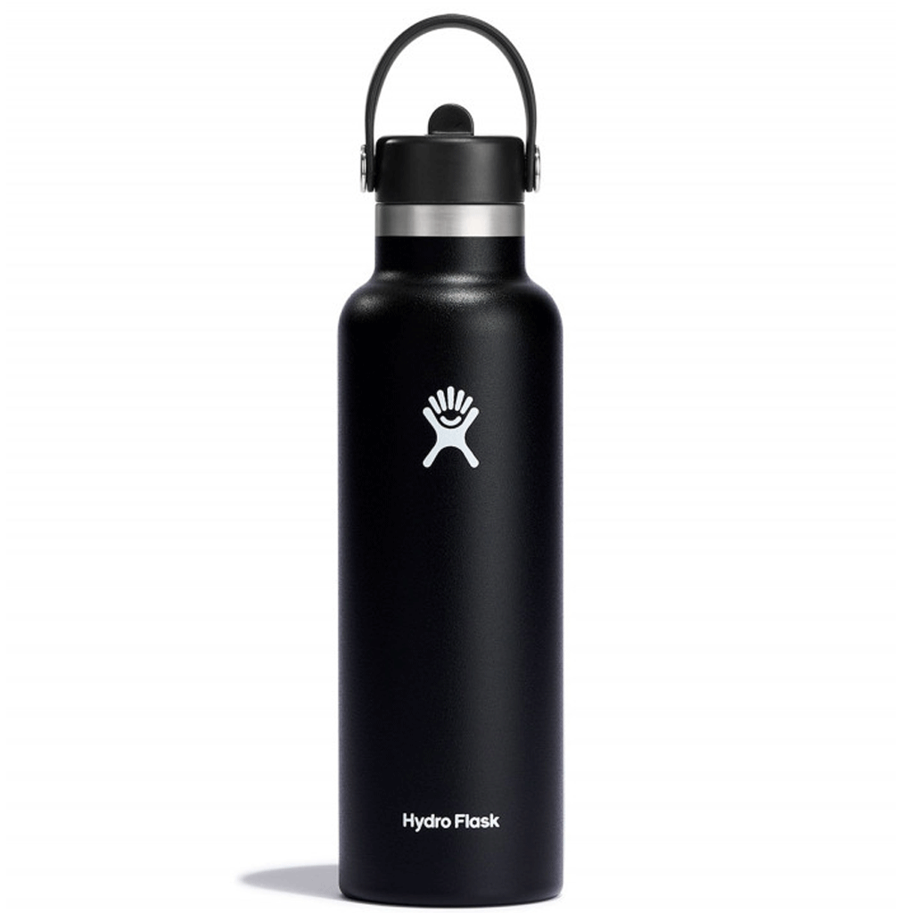 HYDRO FLASK - 21 OZ STANDARD FLEX STRAW CAP-BLACK